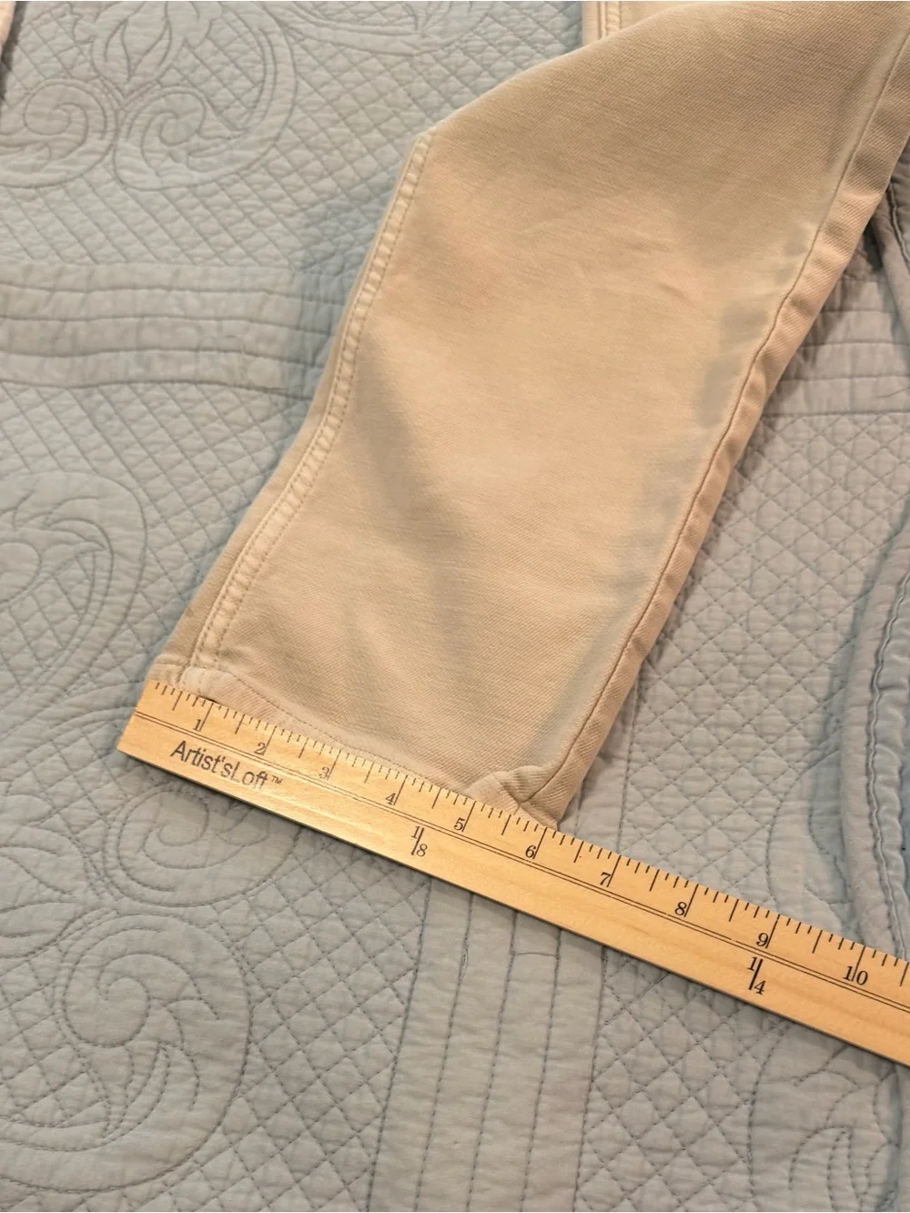 Faherty Men’s Ecru 5-Pocket Slim Straight Stretch Pants Size 31 Cream Jeans
